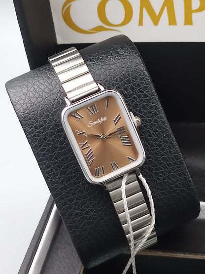 Sunlifex Roman Numeral Rectangular Watch for Ladies