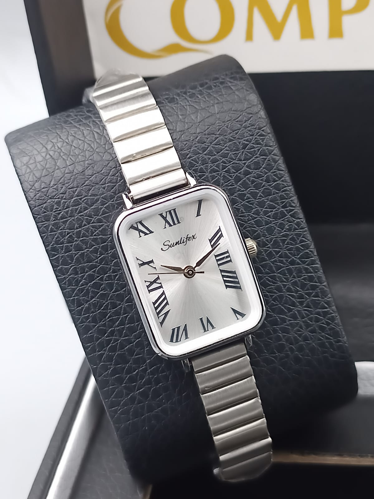 Sunlifex Roman Numeral Rectangular Watch for Ladies