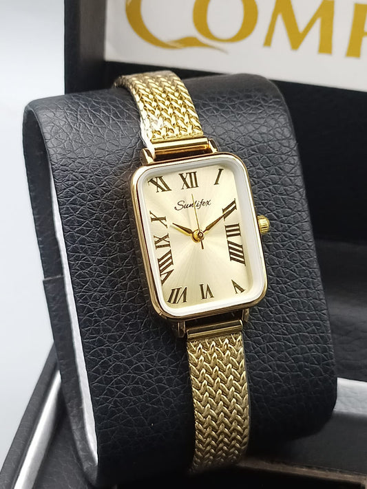 Sunlifex Roman Numeral Rectangular Watch for Ladies