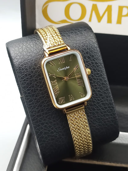 Sunlifex Roman Numeral Rectangular Watch for Ladies