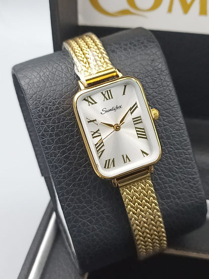 Sunlifex Roman Numeral Rectangular Watch for Ladies