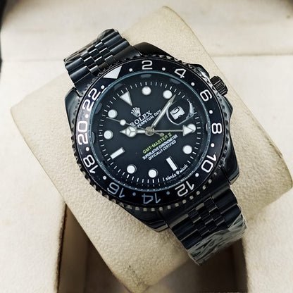 Two-Tone Bezel GMT-Style Men's Watch Silver Jubilee Strap
