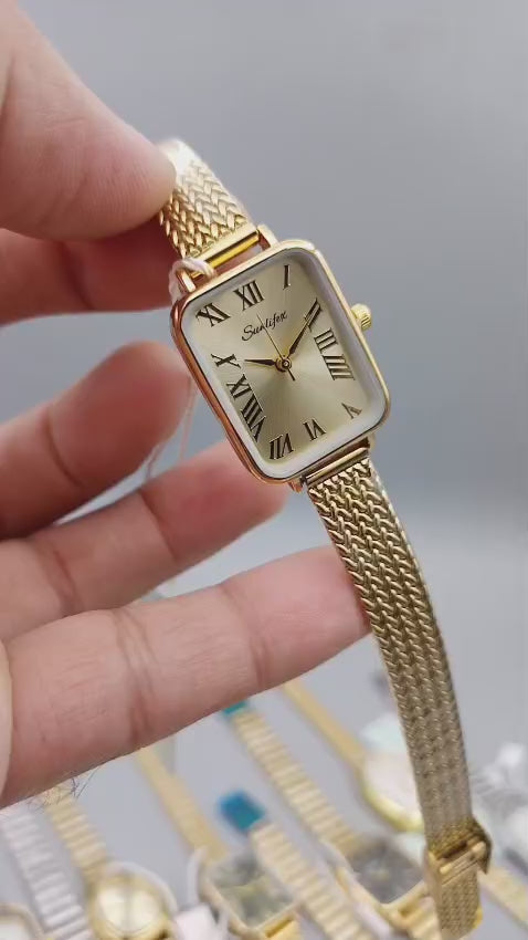Sunlifex Roman Numeral Rectangular Watch for Ladies