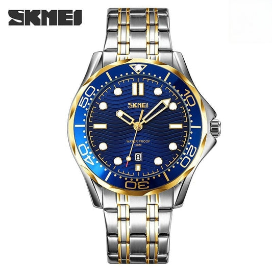 SKMEI 9276 Men's Luxury Watch – Stainless Steel Bracelet & Date Display