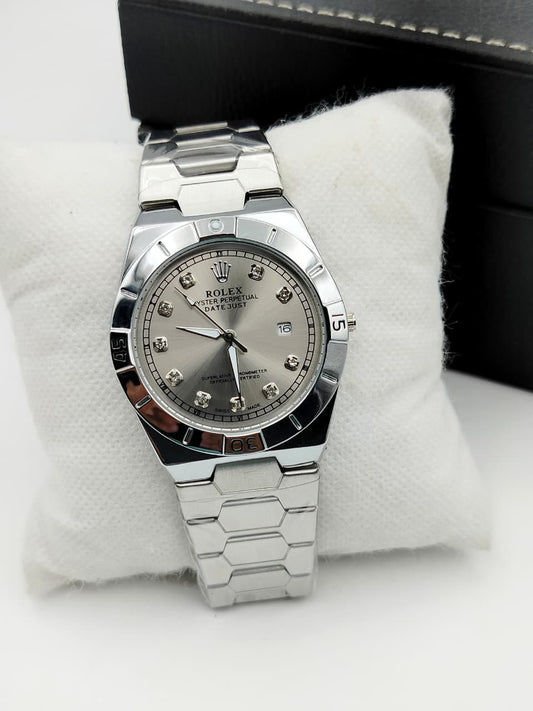 Premium Men's Date Watch – Stainless Steel Bracelet & Butterfly Lock