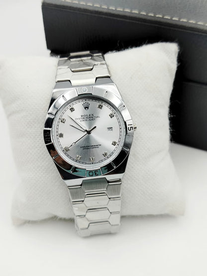 Premium Men's Date Watch – Stainless Steel Bracelet & Butterfly Lock