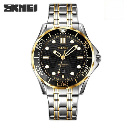 SKMEI 9276 Men's Luxury Watch – Stainless Steel Bracelet & Date Display
