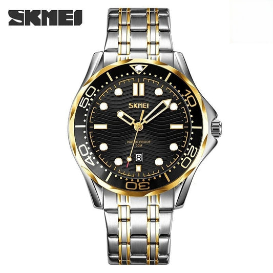 SKMEI 9276 Men's Luxury Watch – Stainless Steel Bracelet & Date Display