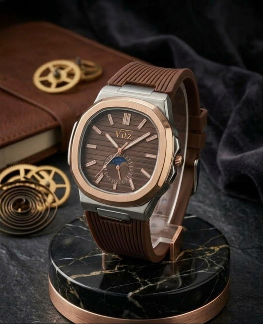 Vitz Men's Luxury Strap Watch – Stylish Dial & Premium Silicone Strap