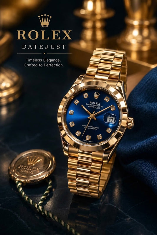 Premium Datejust-Style Men's Watch – Gold Stainless Steel Bracelet & Working Date