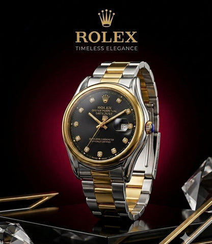 Premium Two-Tone Men's Chain Watch – Working Date & Classic Dial