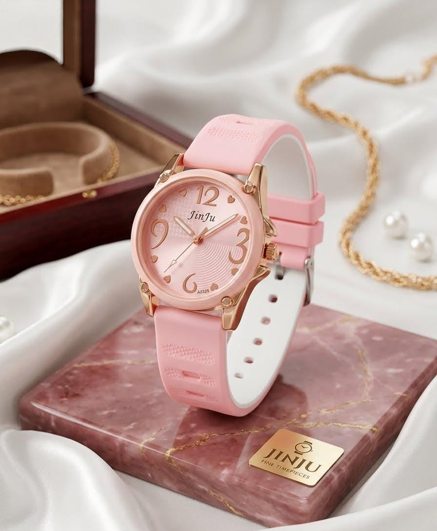 JinJu Premium Girls Watch – Stylish Round Dial & Quality Strap