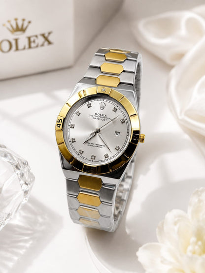 Premium Men's Date Watch – Stainless Steel Bracelet & Butterfly Lock