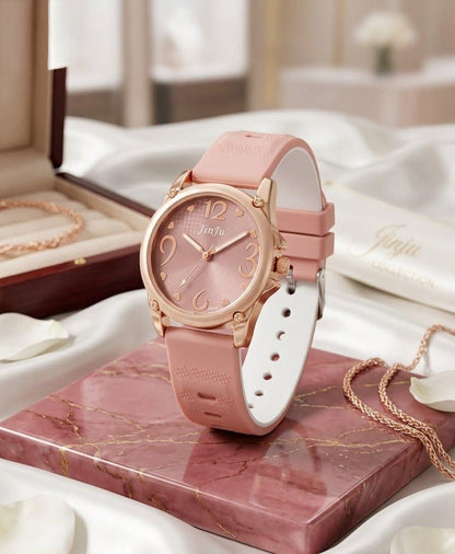 JinJu Premium Girls Watch – Stylish Round Dial & Quality Strap