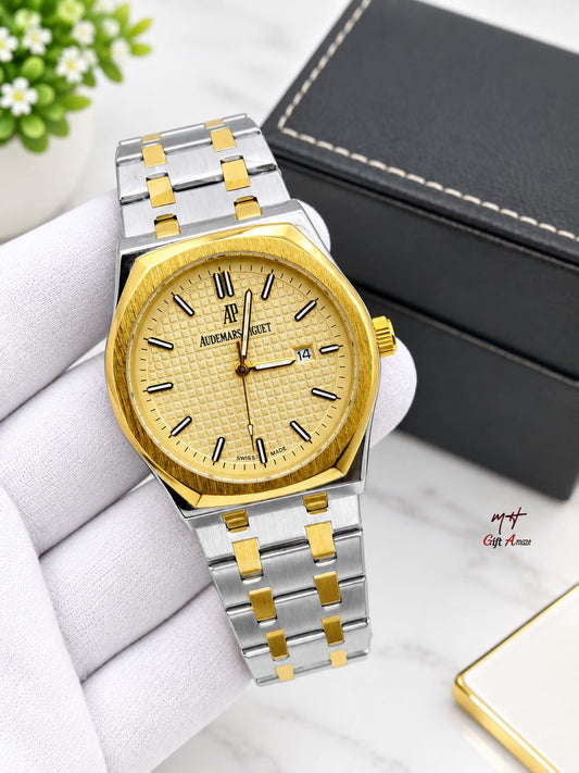 AP Style Men's Luxury Watch – Black Stainless Steel Bracelet