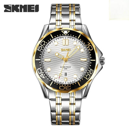 SKMEI 9276 Men's Luxury Watch – Stainless Steel Bracelet & Date Display